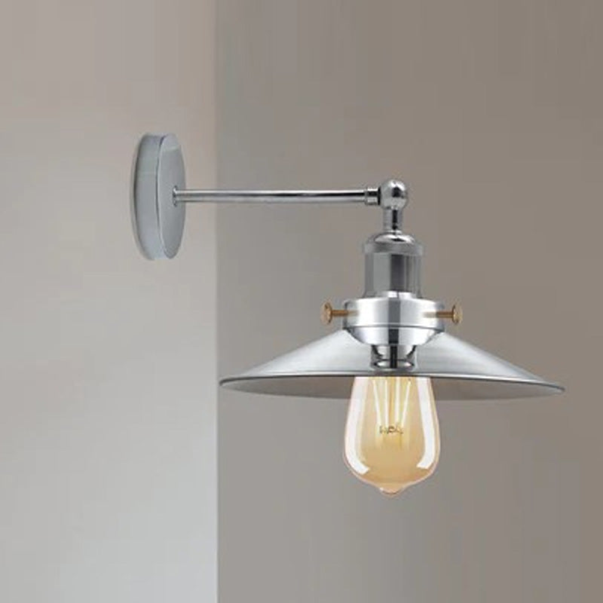 Satin Nickel Vintage Industrial E27 Adjustable Metal Sconce Wall Light ~2112