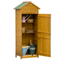 Wooden Garden Storage Shed Tool Cabinet w/ Two Lockable Door 191.5x79x49cm