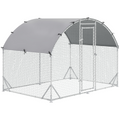 Chicken Run One Room Galvanised Chicken Coop Hen House w/ Cover 2.8 x 1.9 x 2m