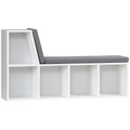 2 Tier Bookcase Modern Bookshelf w/ Removable Cushions for Home Office White