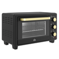 HOMCOM Mini Oven 16L Countertop Oven with Adjustable Temp Timer 1400W, Black