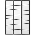 HOMCOM Folding Room Divider 3 Panel Privacy Screen Protector with Wooden Frame