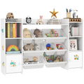 AIYAPLAY Kids Toy Storage Organiser with 8 Removable Storage Bins, White