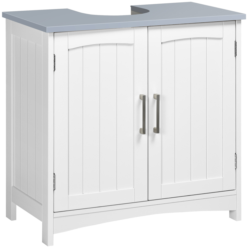 kleankin Pedestal Under Sink Cabinet, Bathroom Storage Vanity Unit, White