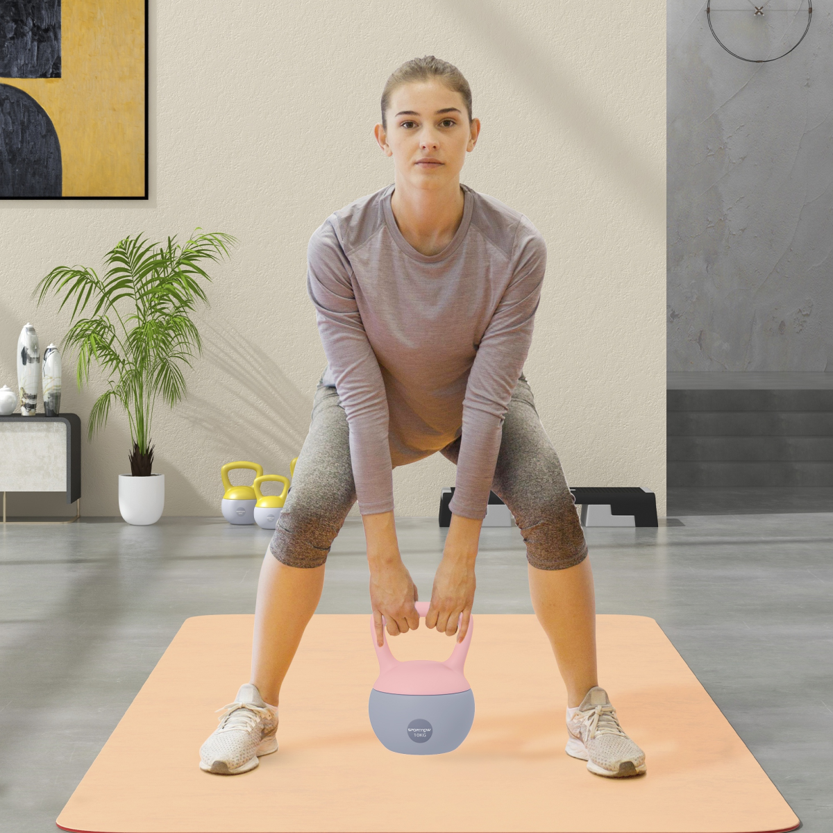 10kg Soft-Body Kettlebell – Pink & Grey