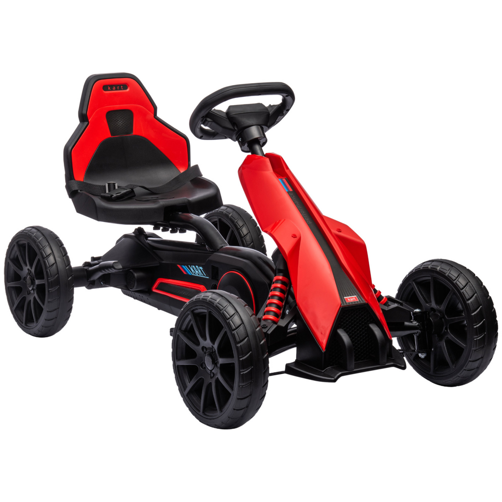 HOMCOM Children Pedal Go Kart with Adjustable Seat, Handbrake - Red