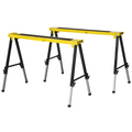 Set of 2 Folding Saw Horses Steel Frame Anti-Slip Platform Handle DIY Durhand