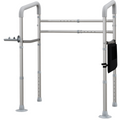HOMCOM Adjustable Toilet Safety Frame with Additional Rubber Tips Storage