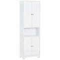 183x60cm Tall Freestanding Bathroom Cabinet Retro Shutters 3 Compartments White