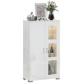 HOMCOM Display Cabinet with Glass Shelves, Sideboard for Living Room, White