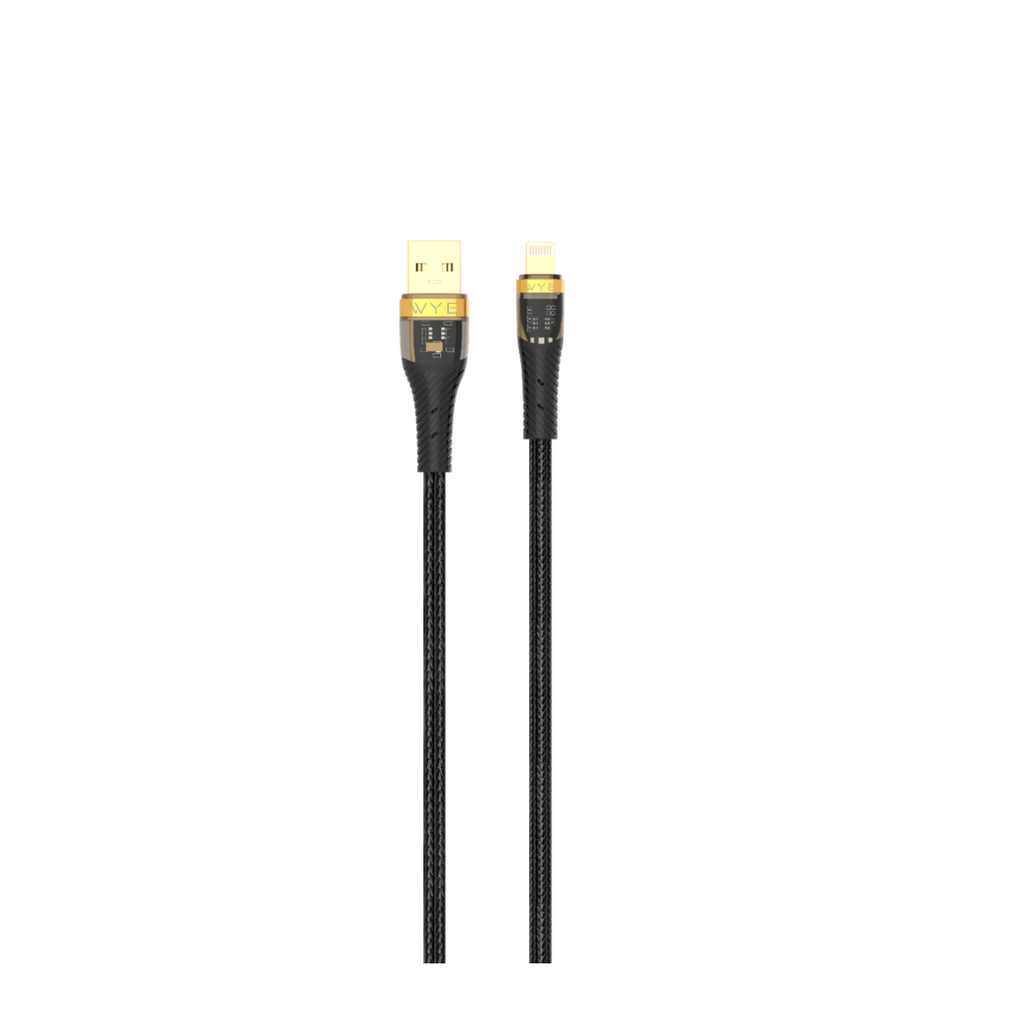Wyeflow 27W GoldTip Braided Fast Charge/Sync USB to 8 Pin Cable 1m