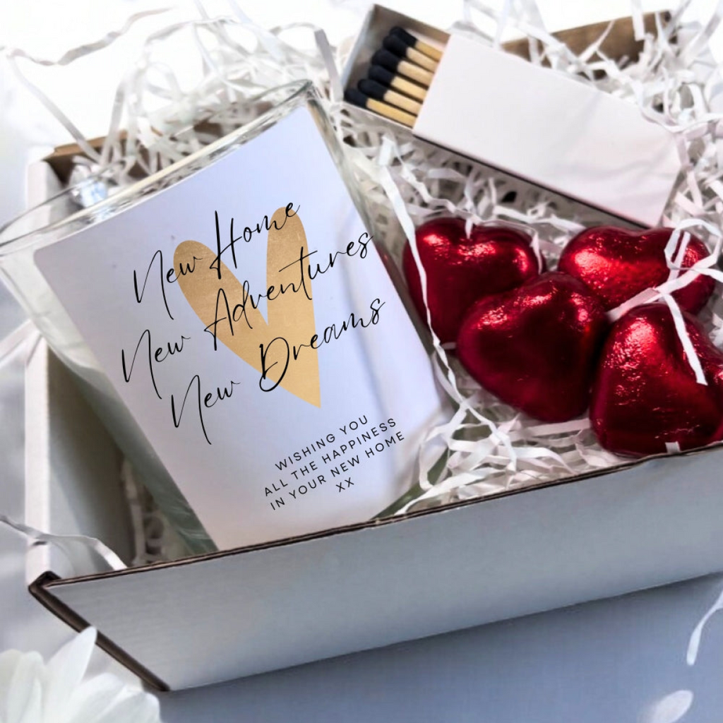 Gold Heart New Home Candle Gift Set