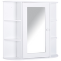 Wall Mounted Bathroom Cabinet w/ Mirror Single Door Storage Shelves HOMCOM