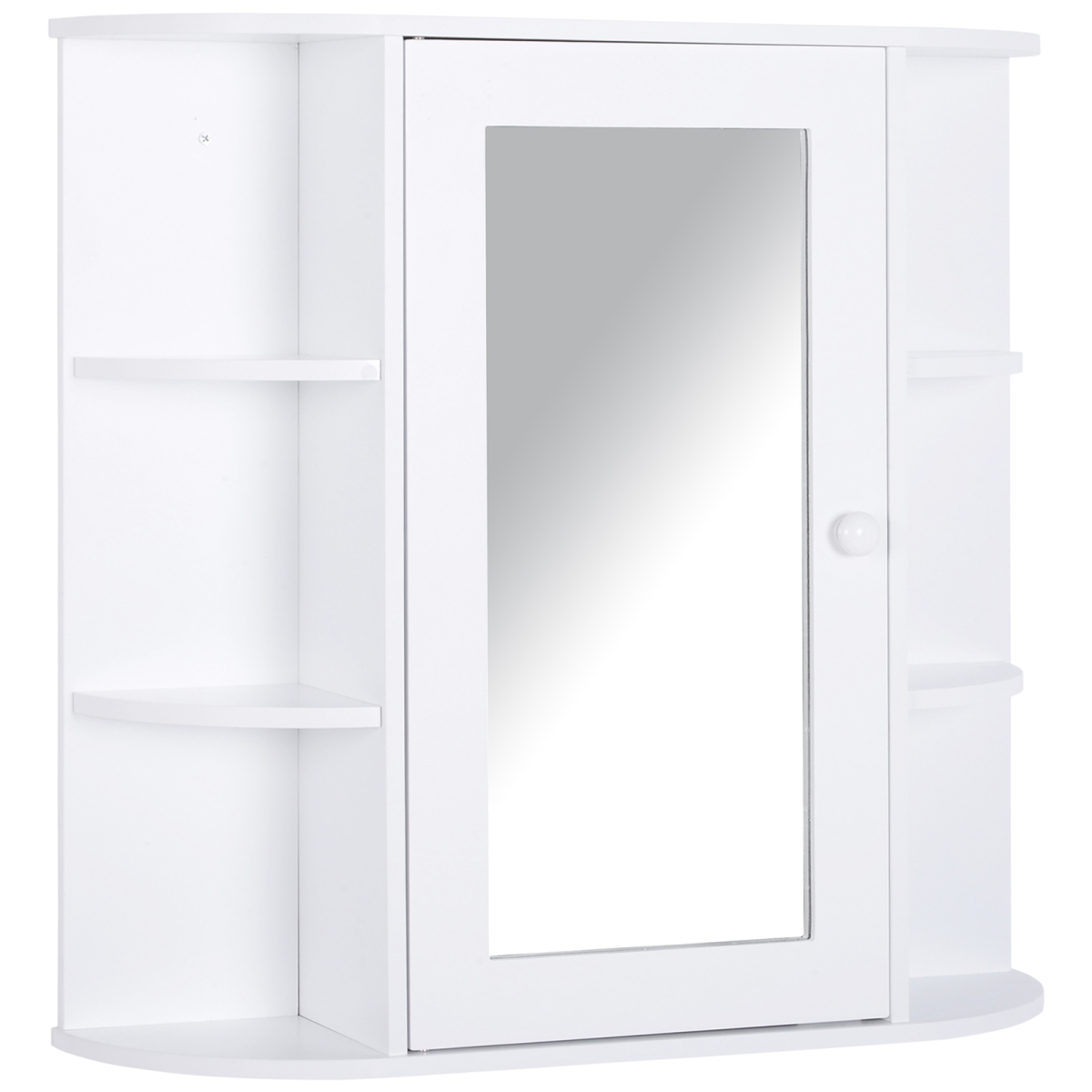 Wall Mounted Bathroom Cabinet w/ Mirror Single Door Storage Shelves HOMCOM