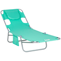 Reclining Lounge Chair Face Cavity  with Pillow Green