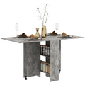 HOMCOM Rolling Drop Leaf Dining Table Folding Kitchen Table with Open Shelves