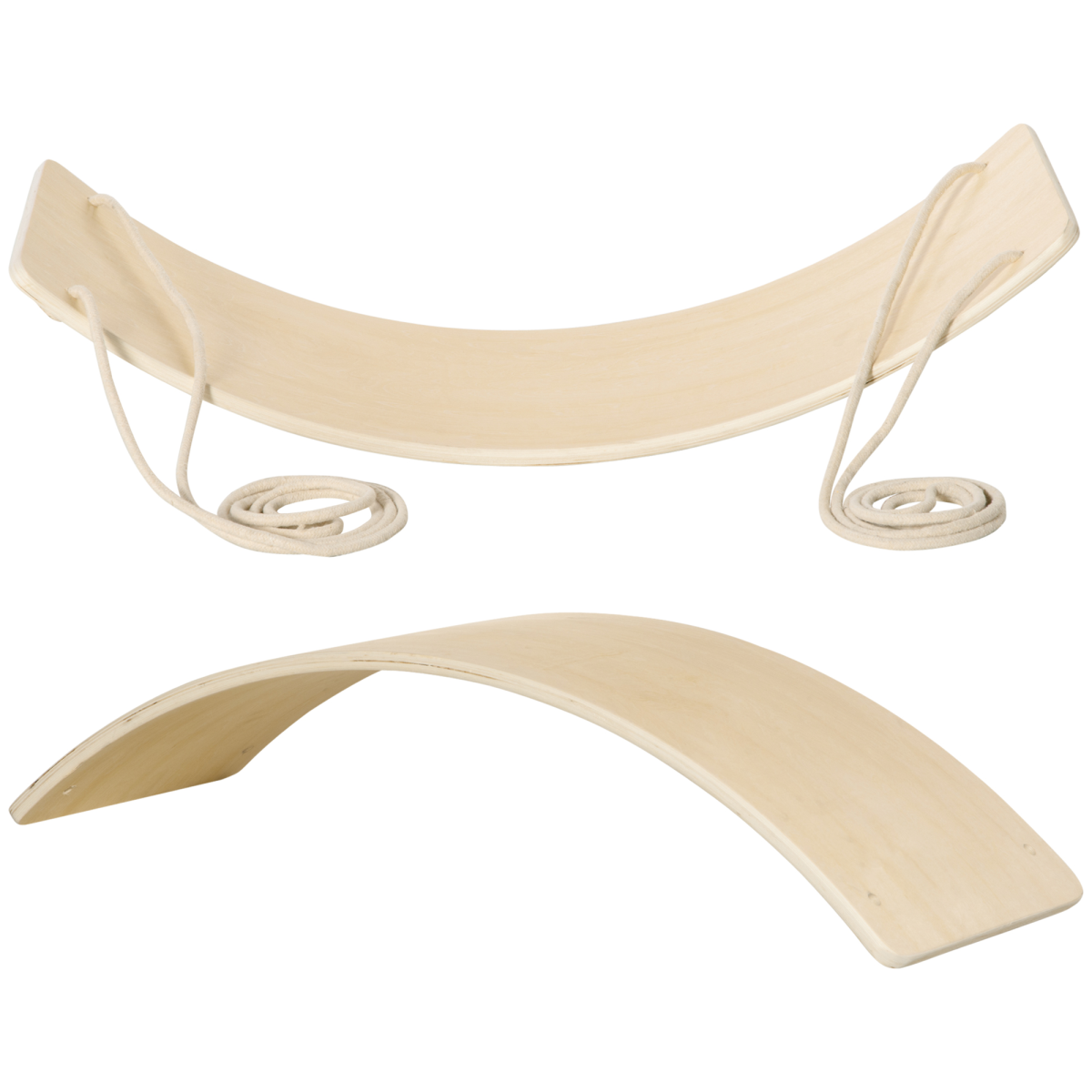 HOMCOM Wood Wobble Board with Ropes, Baby Rocker Balance Board for Kids, Adults