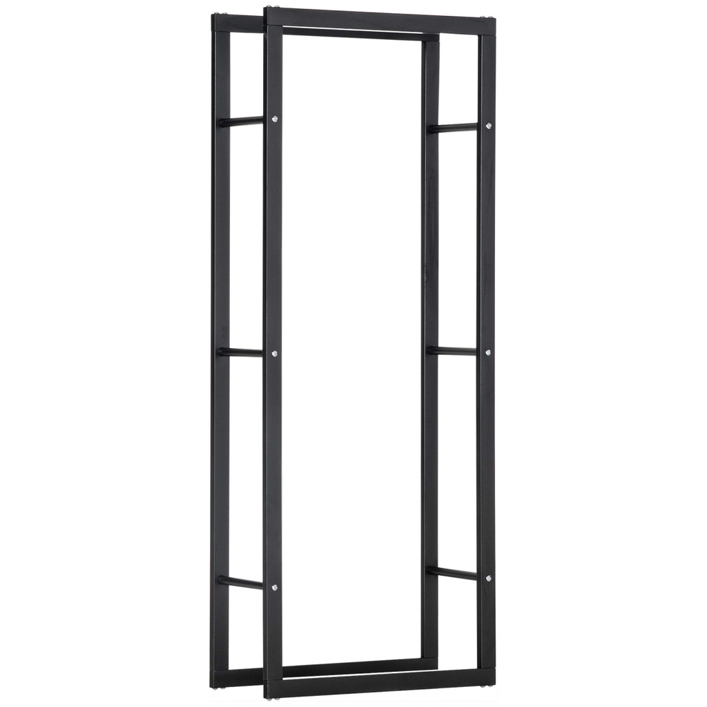 150cm Metal Firewood Log Holder Rack Elevated Design Balanced Base Side Rails