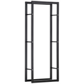 150cm Metal Firewood Log Holder Rack Elevated Design Balanced Base Side Rails
