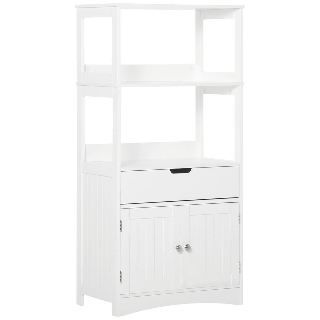 kleankin Bathroom Floor Storage Cabinet Kitchen Sideboard Standing Unit  Doors