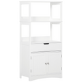 kleankin Bathroom Floor Storage Cabinet Kitchen Sideboard Standing Unit  Doors