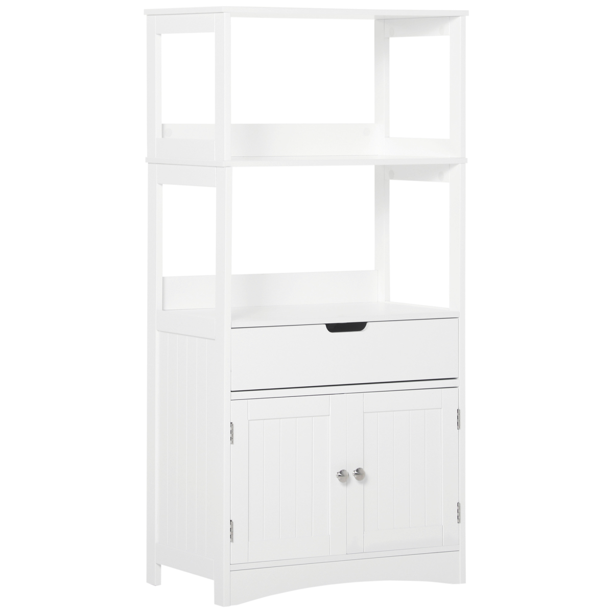 kleankin Bathroom Floor Storage Cabinet Kitchen Sideboard Standing Unit  Doors