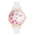 Limit Ladies Secret garden Pink & White Floral Dial White leather strap watch 60021