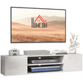 HOMCOM Floating TV Unit for 60" TVs W/ Shelves and Cabinets, White
