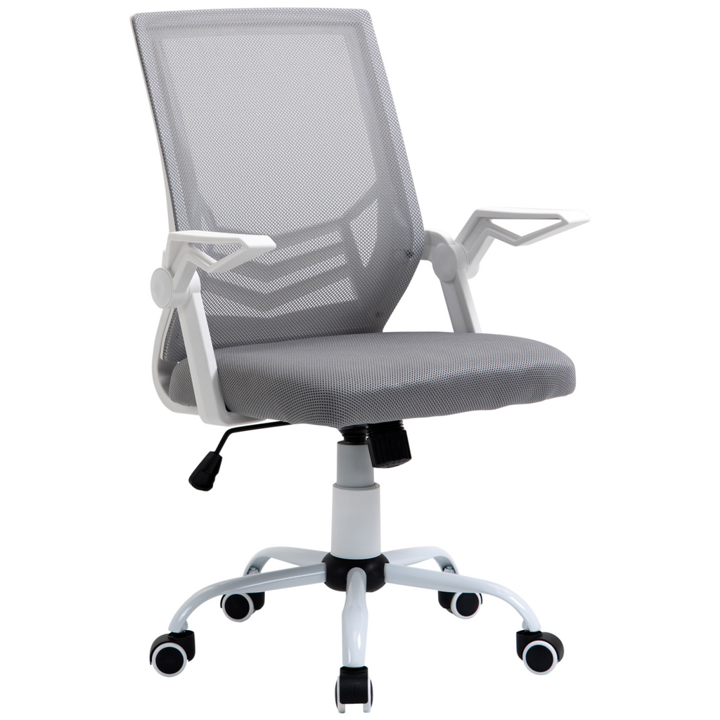 Mesh Swivel Office Chair Task Computer Chair with Lumbar Support, Grey Vinsetto