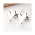 Tilted Heart Stud Earrings