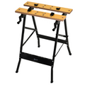 DURHAND MDF Top Portable Work Bench w Adjustable Clamps Black