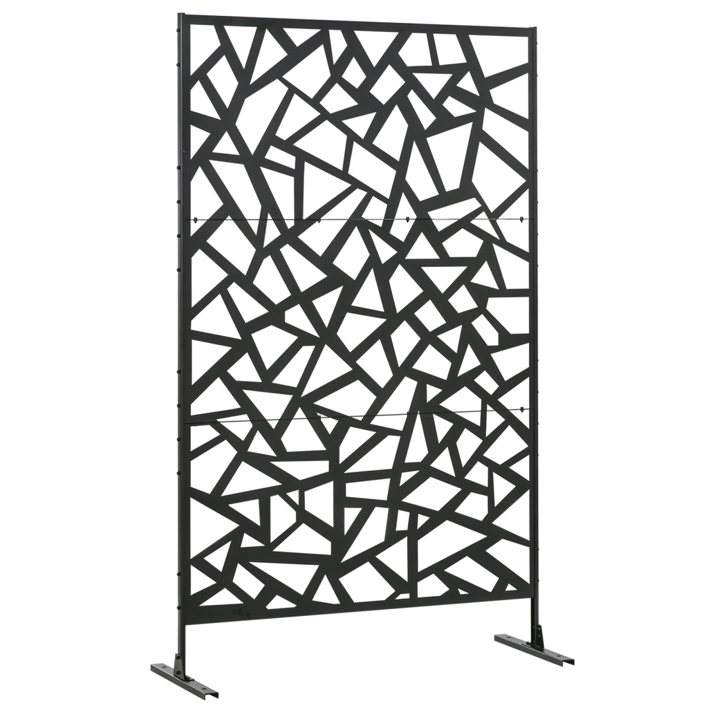 Outsunny Metal Garden Partition Screen Decorative Outdoor Divider withScrews