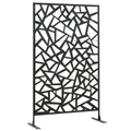 Outsunny Metal Garden Partition Screen Decorative Outdoor Divider withScrews