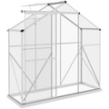 Outsunny 6 x 2.5ft Polycarbonate Greenhouse Aluminium Green House, Silver