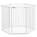 PawHut 2 in 1 Dog Pen, Safety Pet Gate, 6 Panels, for Medium Dogs, 90Hcm - White