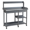 Garden Potting Workstation Bench w/ Galvanized Metal Tabletop