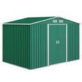Metal 9x6 ft Garden Shed Storage Door Roof Building Container-Green