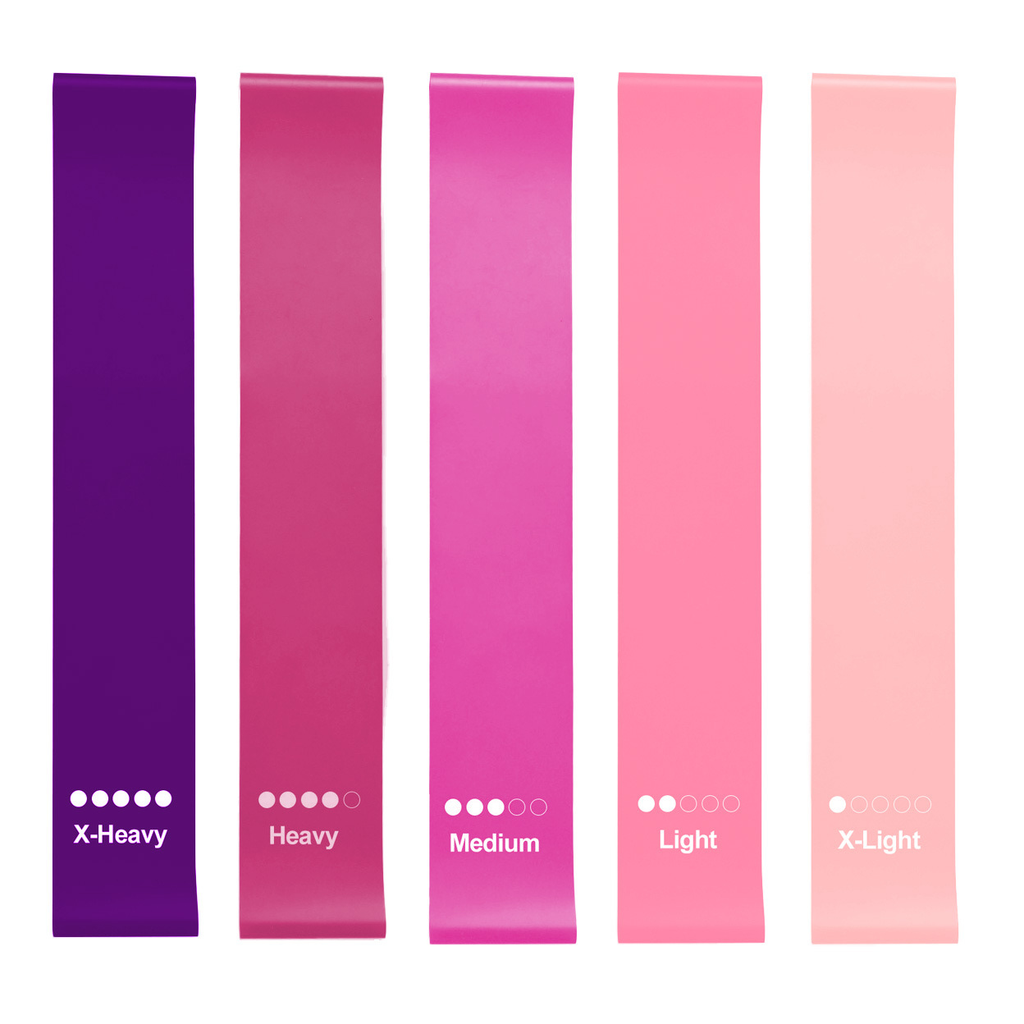 Set of 5 Resistance Exercise Loop Bands Fitness Yoga Resistance Band TPE Pink