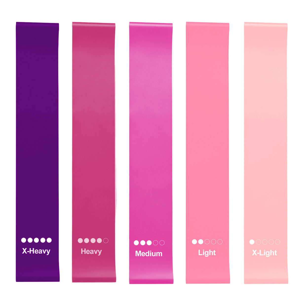 Set of 5 Resistance Exercise Loop Bands Fitness Yoga Resistance Band TPE Pink