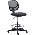 Vinsetto Draughtsman Chair Tall Office Chair with Adjustable Footrest Ring Black