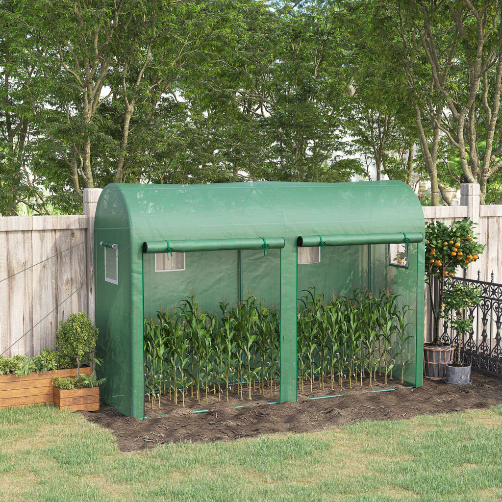 Green Walk-In Tunnel Greenhouse with PE Cover – 3m