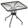 Square Patio Table, Tempered Glass Top Garden Dining Table 76 x 76cm Outsunny