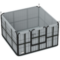 PawHut Dog Whelping Box w/ Washable Pee Pad, Windproof Cloth, Black