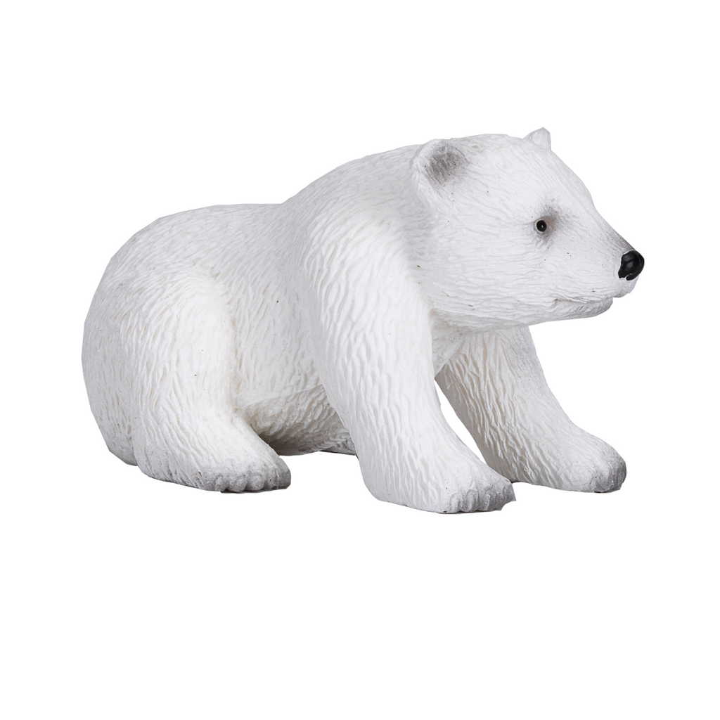 Polar Bear Cub Sitting Toy  Realistic Arctic Animal Figure