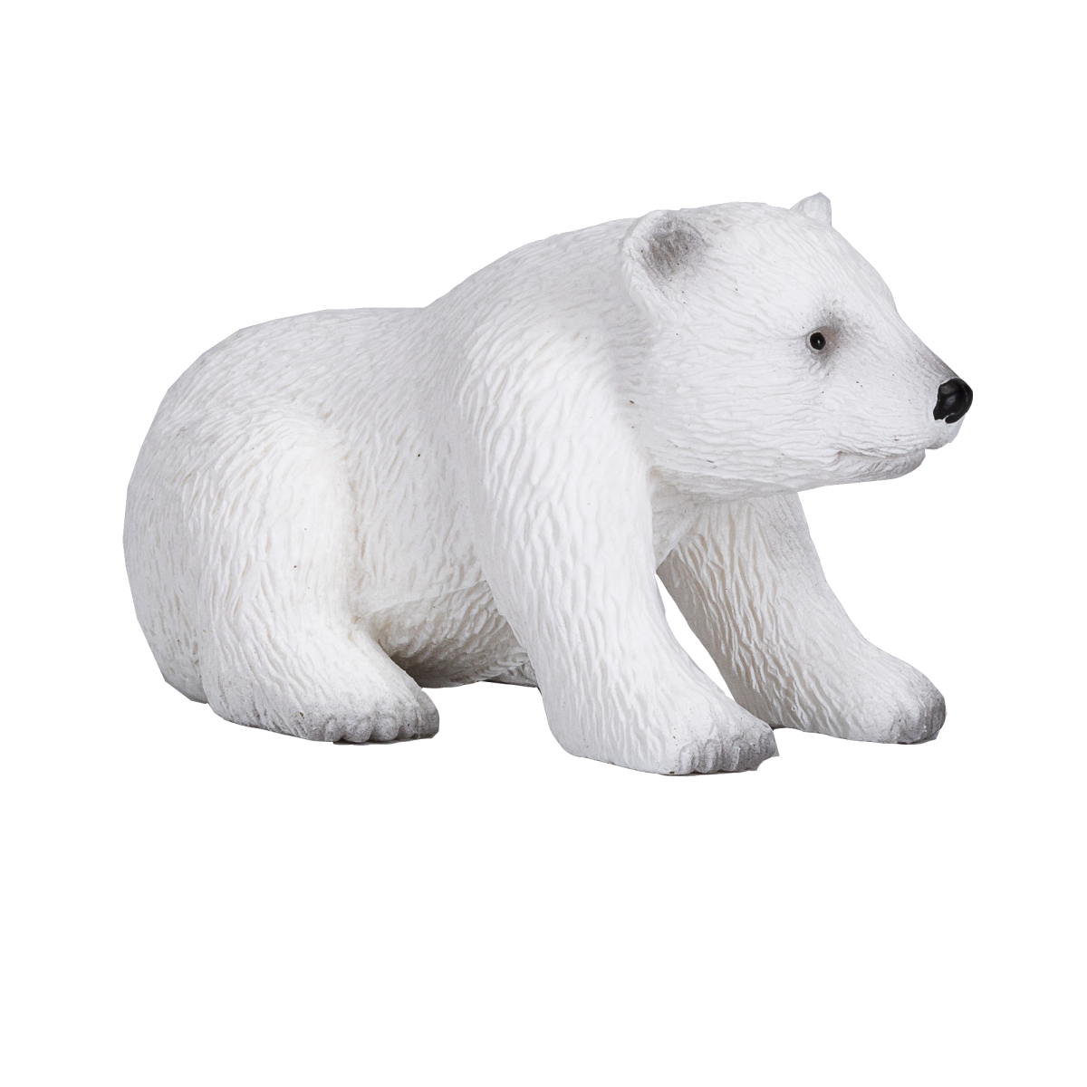 Polar Bear Cub Sitting Toy  Realistic Arctic Animal Figure