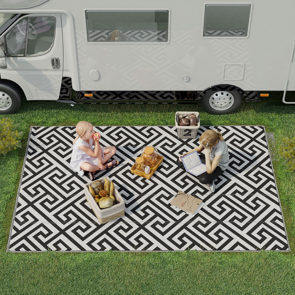 Outsunny 182x274cm Reversible Outdoor Rug Portable Plastic Straw RV Camping Mat