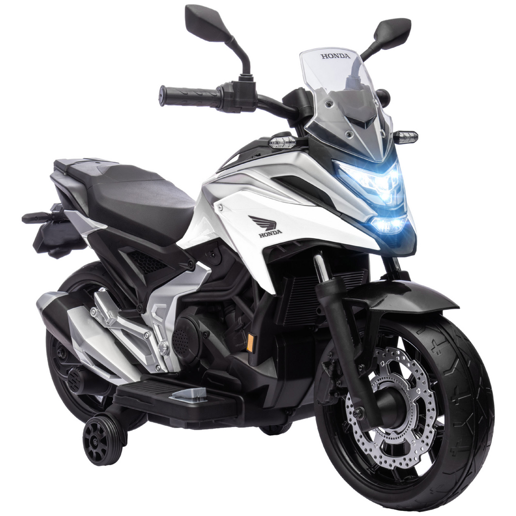AIYAPLAY Honda Licensed 12V Kids Electric Motorbike with Music Headlights - White
