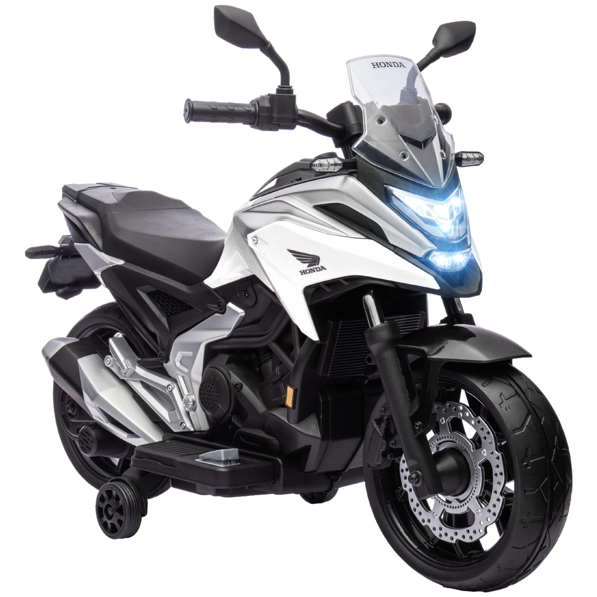 AIYAPLAY Honda Licensed 12V Kids Electric Motorbike with Music Headlights - White