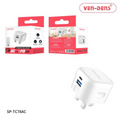 Ven-Dens Dual Port QC 3.0 + PD 20w Fast Charger Wall Plug