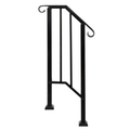 [Same Code：21862947 70638141]Artisasset Matte Black Outdoor 1st Tier Iron Handrail